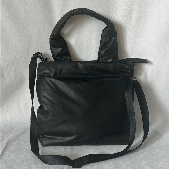 caraa Handbags - Caraa Sporty Black Puffy Nylon Detachable Strap Double Handle Tote Purse Bag 🌺🌺